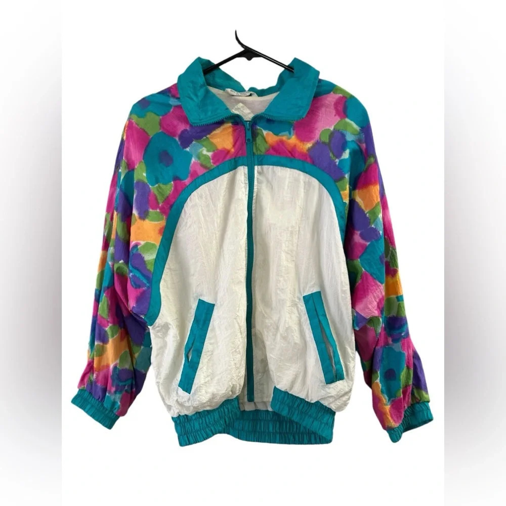 Vintage multicolored neon windbreaker jacket
